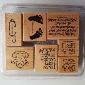 Stampin Up! Cuddles & Tickles 1996 Set of 7 mounted stamps